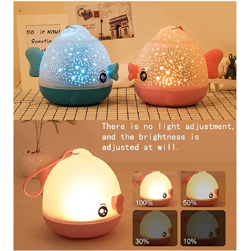 Rotating fish night light projector on sale